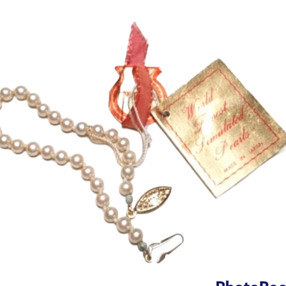 Vintage 1950s Mid Century Cultra Simulated Pearl Bracelet With Original Tag - Picture 14 of 14